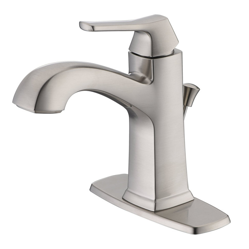 Lotto Collection Single-Handle Mid-Arc Lavatory Bathroom Sink Faucet with Drain Assembly - Brushed Nickel, Brushed Nickel