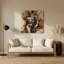 Art mural abstrait en métal beige 88