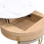 Table basse ronde à plateau relevable avec rangement et 3 repose-pieds-728436646