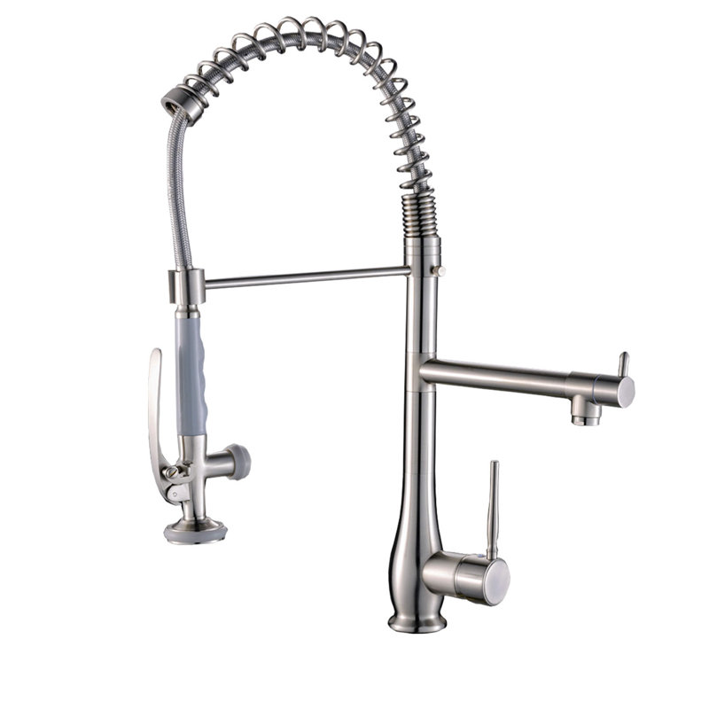 GAWEZA Pull Down Kitchen Faucet, Brushen NIckel