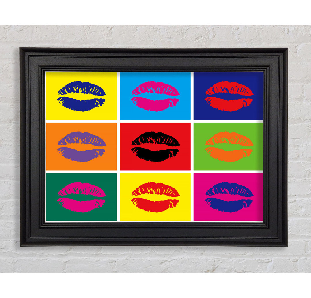 Lippen Pop Art - Einzelne Bilderrahmen Kunstdrucke