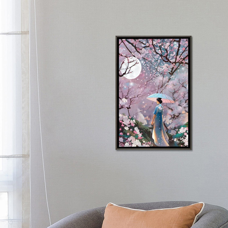 Sakura - Framed Wall Art Print, Gray, Framed Print without Mat, 26" H x 18" W