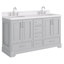 Ensemble de meuble-lavabo double 60,25 po avec plateau en quartz Abshire-94668845