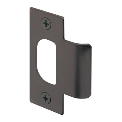 Prime-Line Solid Brass Standard T-strike Door Strike Plate, 2-1/8 in. Hole Spacing, Classic Bronze Plated (Single Pack)