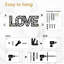«Love» - Sculpture murale dimensionnelle en fer noire et dorée Family-94208169-94208173