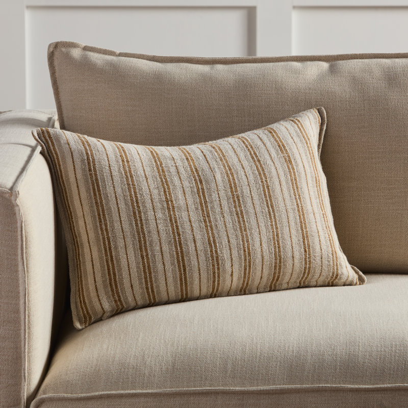Housse et insert de coussin rectangulaire 100% lin Regent, Brun foncé, Bas