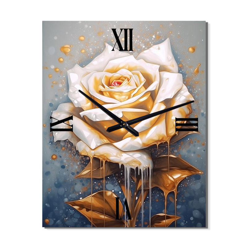 Horloge murale crème surdimensionnée rose et or crème, Petit
