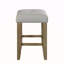 Tabouret à hauteur de comptoir en cuir synthétique gris et chêne (ensemble de 2)
