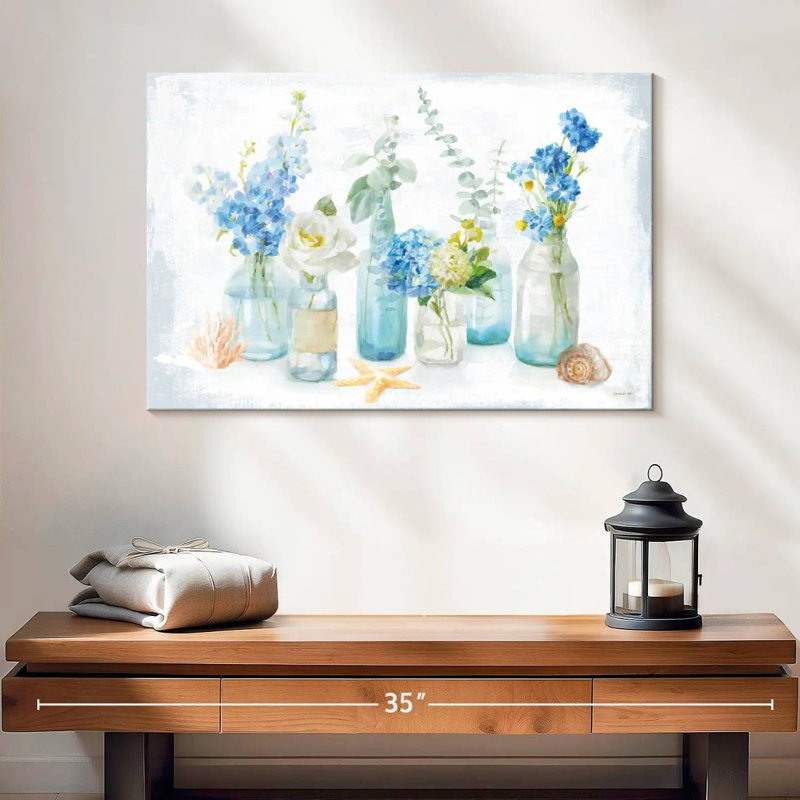 Beach Cottage Florals I, H 16 po x l 24 po