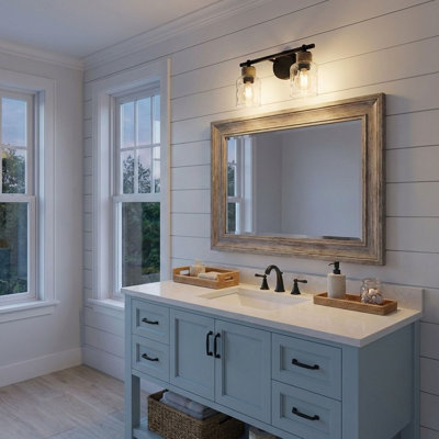 Juana 2-Light Dimmable Steel Vanity Light with Glass Shades