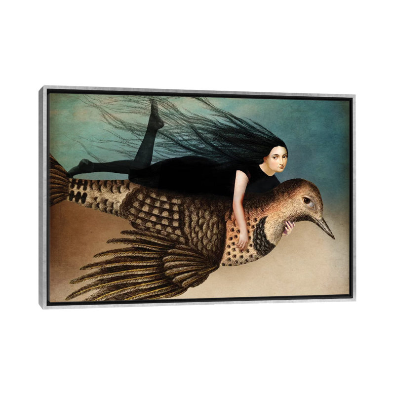 «Back to Earth II» par Catrin Welz-Stein - impression d'art graphique, H 26 po x l 40 po x 1,5 po, Toile avec cadre argenté