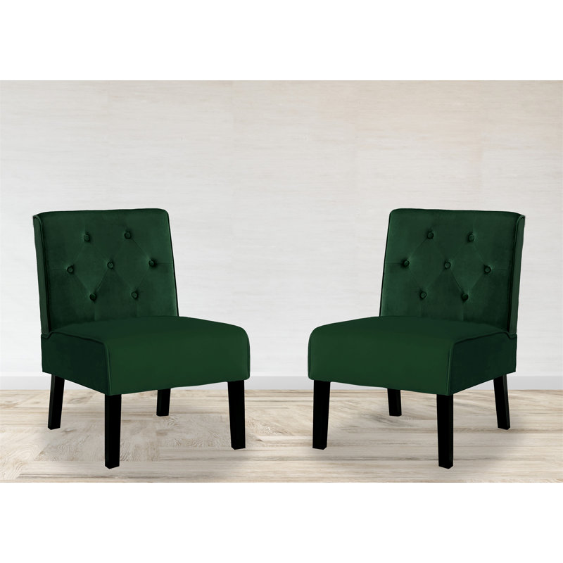 Fauteuil d'appoint 53 po 2 pièces Reese, Velours vert