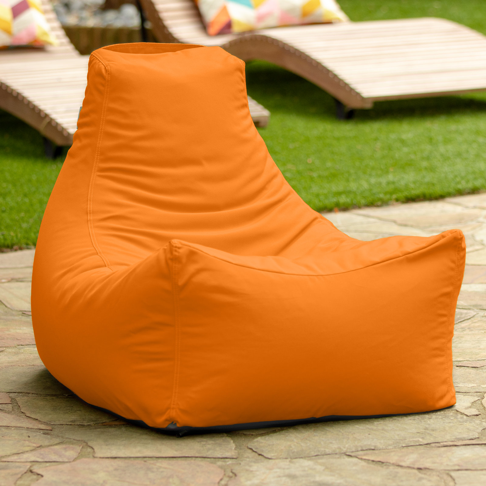 Juniper Outdoor Bean Bag Patio Chair, Tangerine Sunbrella