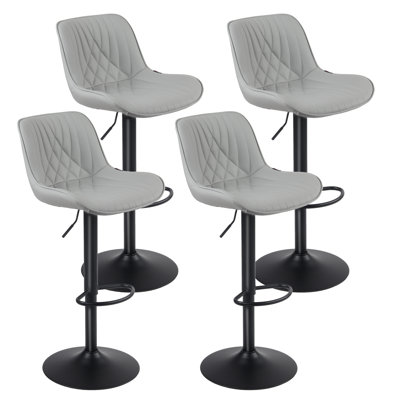 Tabouret de bar pivotant à hauteur réglable et tabouret de bar en cuir végétalien