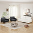 3-Piece Faux Leather Square Arm Living Room Set With Split Back Convertible Sofa