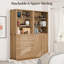 2-Piece Kitchen Pantry Cabinet Set, Modern Farmhouse Wall Unit With Wine Rack, Drawers And Storage Shelves Natural