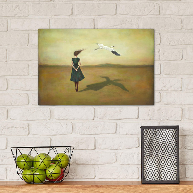 Eggscapism by Duy Huynh - Painting on Canvas, 66.04 cm H x 45.72 cm W, White Floater Framed