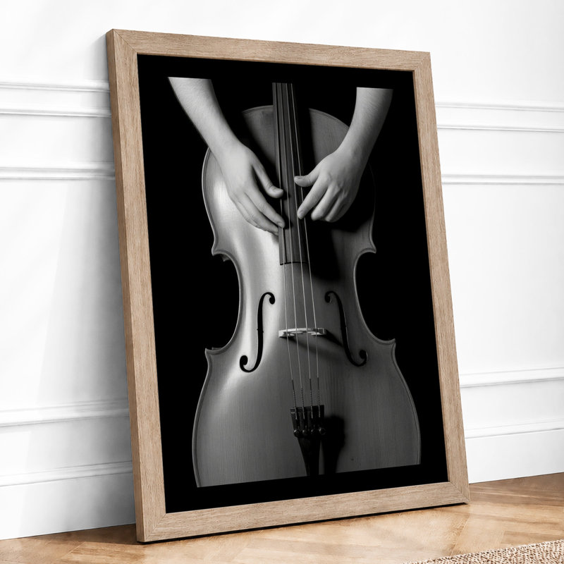 Hands And Cello Minimalist - Print, Oak, A3 - 42.0 x 29.7 cm