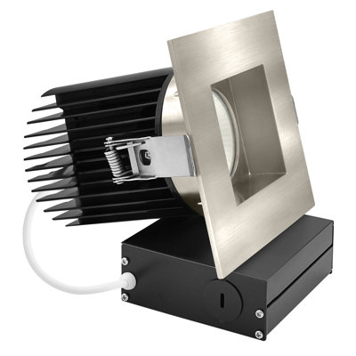Luminaire encastré à DEL 4 po Luxrit, 5 lumières à DEL sans lumière, 38º, 22W, 1700LM, garniture de nickel carrée interchangeable, à intensité variable, calibre IC