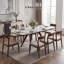 Table de salle à manger en pierre frittée rétractable extensible 55 po à 79 po avec 8 bases résistantes aux égratignures et à la chaleur blanc Chanel