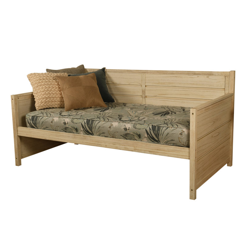 Lit de jour simple en bois avec panneau en MDF Braunstein, Pluie Takara