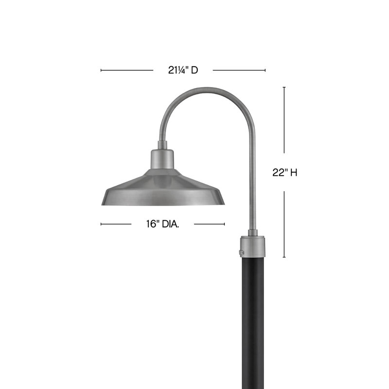 Forge Post Lantern, Antique Brushed Aluminum