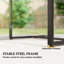 Wicker and Steel Patio Dining Set Table,-1722443790