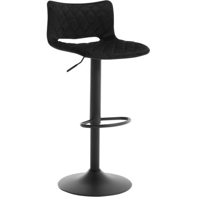 Upholstered Adjustable Height Counter Stool with Metal Frame