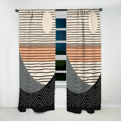 Rideau en velours moderne obscurcissant Caleb Simple Horizon III - 1 panneau
