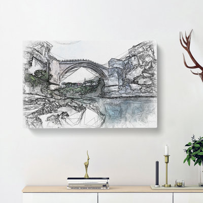 Stari Most Old Bridge - Wrapped Canvas