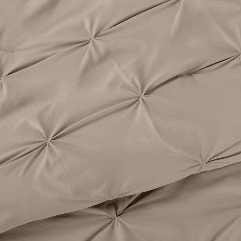 Microfiber Solid No Pattern Colour Duvet Cover Set with Pillowcases, Single Duvet Cover Set + 1 Pillowcase, Beige