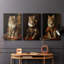 Série royale d'animaux LII - ensemble de toiles tendues avec châssis Premium - prêt à être accroché-102399755