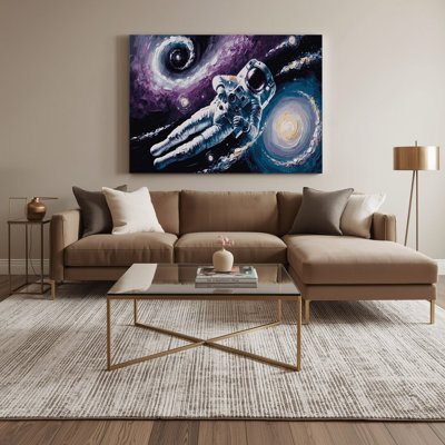 Art mural sur toile gris, "Space astronaut"