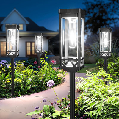 2x Bigger Solar Pathway Lights Outdoor, Upgraded Brighter Solar Garden Lights Solar Powered, Over 12 Hours Outdoor Solar Lights For Yard Landscape Lighting Path Walkway Driveway Sidewalk