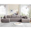 Coussin en forme de U modulaire de 138,5 po avec 6 coussins rembourrés et tissu respirant gris-873567361