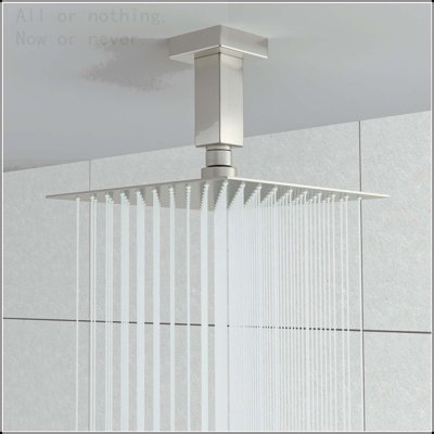 Bras de douche 3 po avec bride, nickel brossé