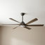 Ventilateur de plafond en bois massif à 6 pales Smart Modern avec télécommande, moteur à courant continu réversible et lumière DEL à intensité variable-573512114-573512143-591538096