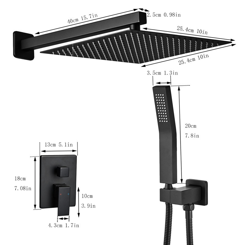 Robinet de salle de bain Modern, Noir mat