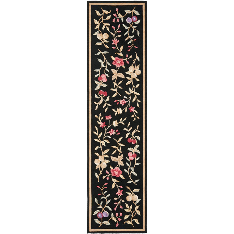 Taran Easy Care Hand Hooked Performance Floral Rug, Runner 2'6" x 8'