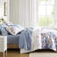 Édredon très grand lit avec draps à motif floral bleu, profondeur de matelas de 16 po, microfibre douce, imprimé lavable à la machine, très grand, ajustement, draps