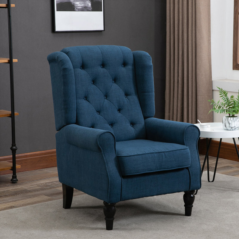 Fauteuil d'appoint capitonné à dossier haut