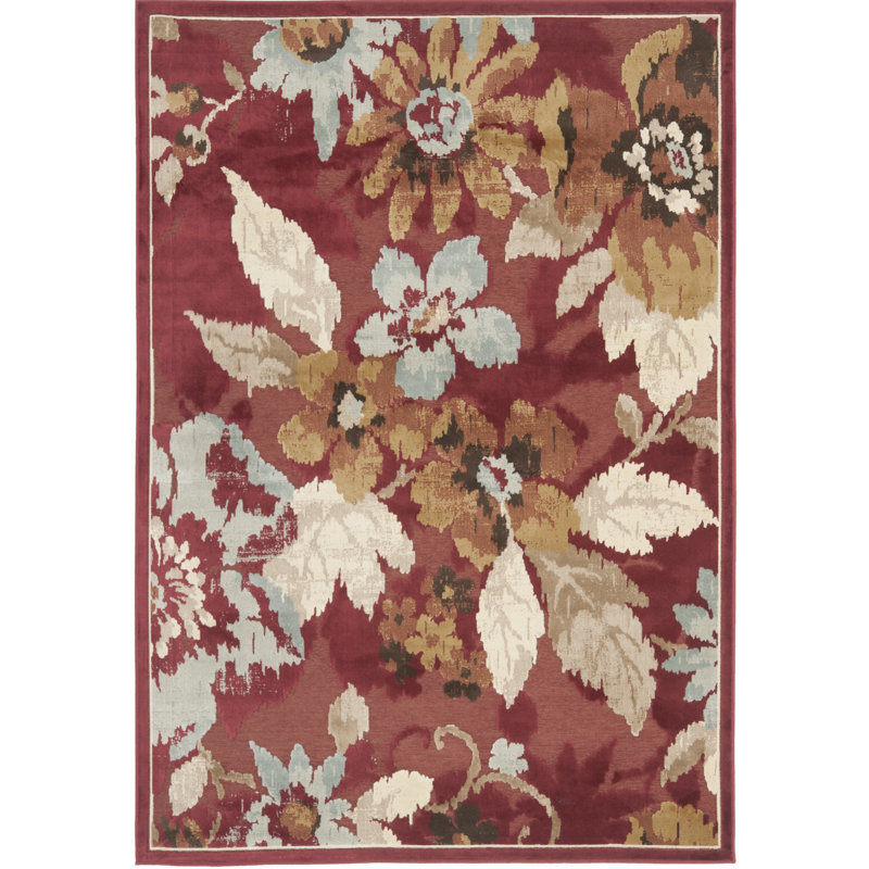 Brendon Floral Hand Woven Area Rug, Rectangle 79 x 122 cm