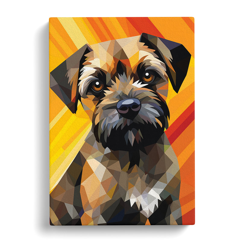 Border Terrier Op No.2 - Wrapped Canvas, 60cm H x 40cm W x 3cm D