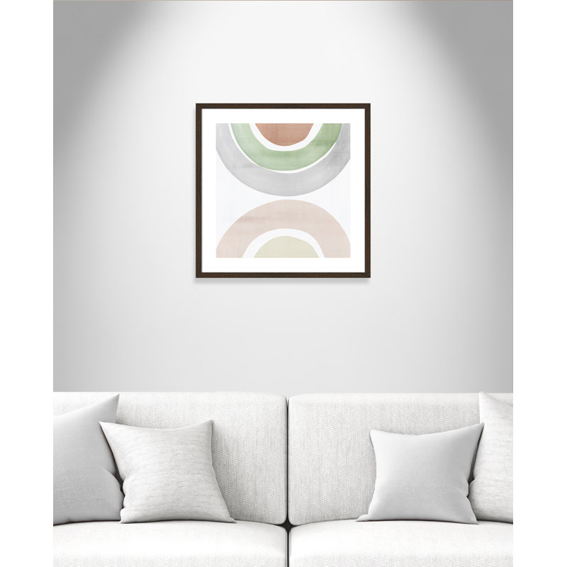 Caline Bend of Colours II par Isabelle Z - reproduction d'art, Papier avec cadre à grain de bois noyer, Blanc