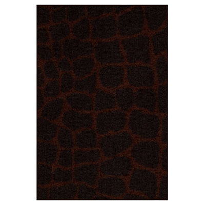 Tapis brun / rouge à imprimé animal