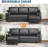 89" Leather Sofa with Convertible Chaise, Mid Century Modern L-Shape Couch with Deep Seat, Sectional Leather Couch for Living Room, Lounge-905245965