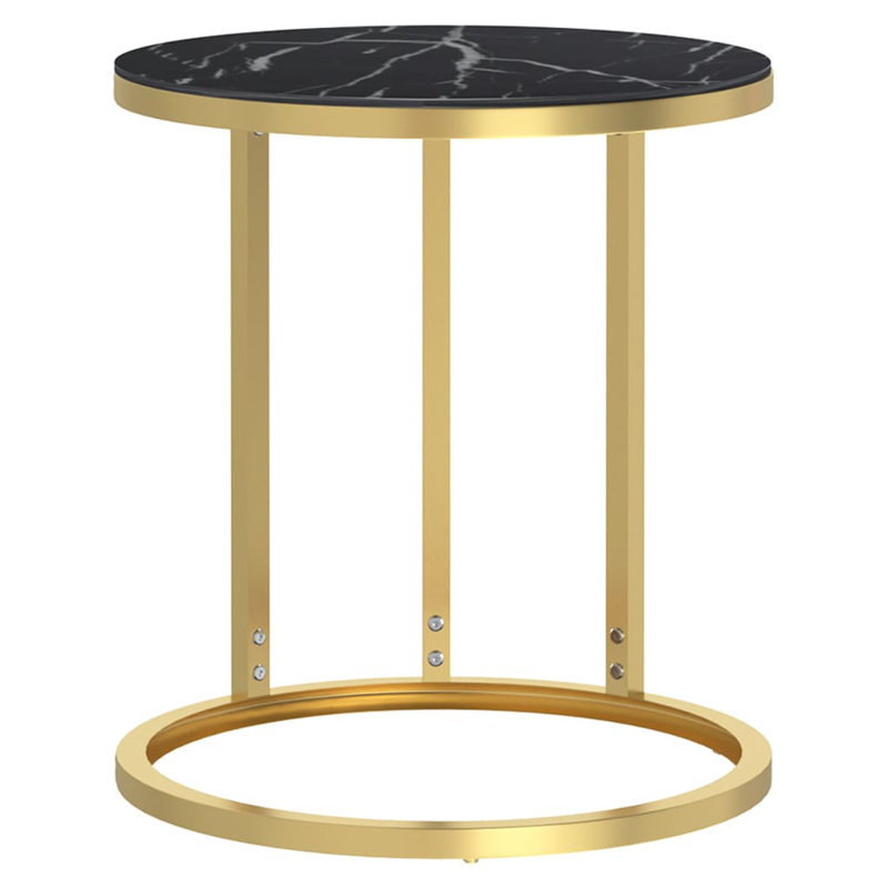 Slayden Glass Top Frame End Table, Black