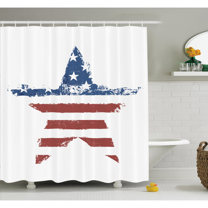 Ensemble de rideau de douche stars rayures, H 70 po x l 69 po