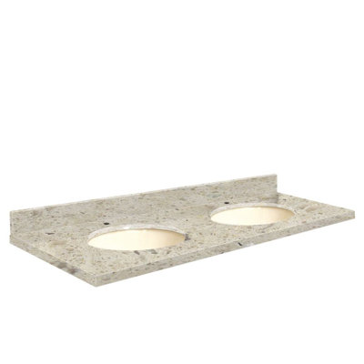 Plateau de salle de bain double 61 po meuble-lavabo