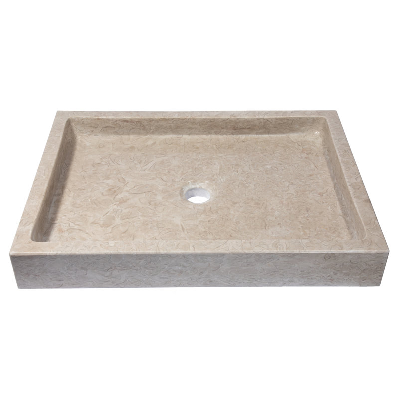 Eden Bath 16'' Stone Rectangular Bathroom Sink, Gray